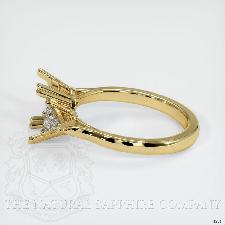 18K Yellow Gold Three Stone Ring Setting