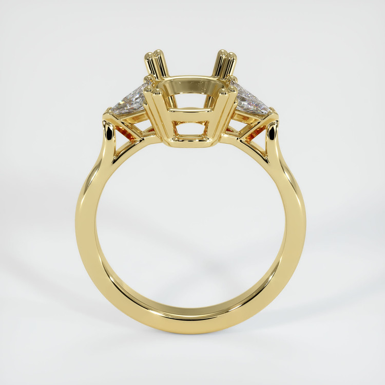18K Yellow Gold Three Stone Ring Setting