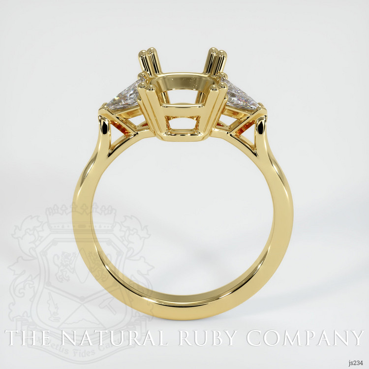 18K Yellow Gold Three Stone Ring Setting