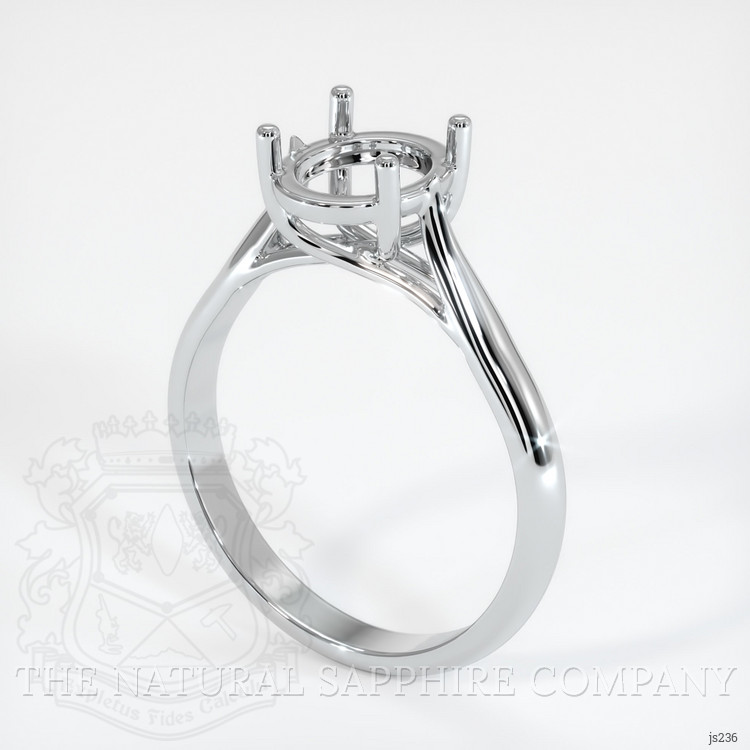14K White Gold Solitaire Ring Setting