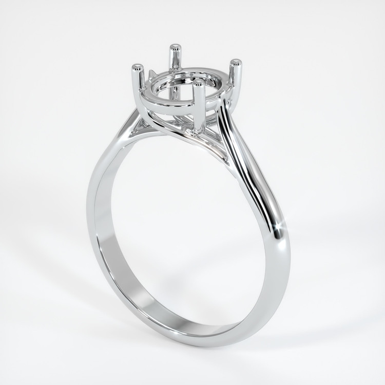18K White Gold Solitaire Ring Setting