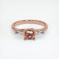 14K Rose Gold Three Stone Ring Setting Image
