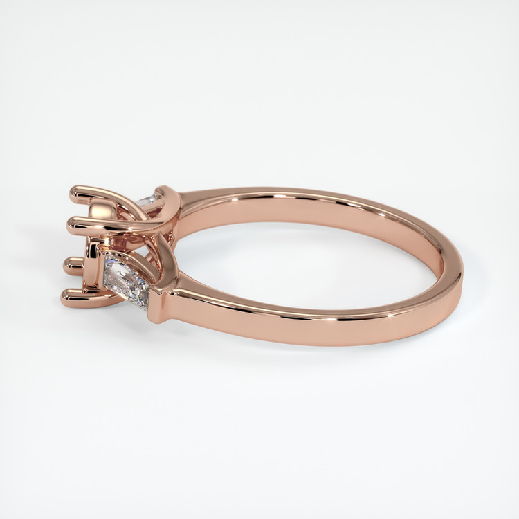 14K Rose Gold Three Stone Ring Setting