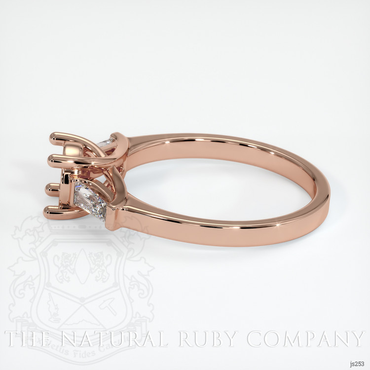 14K Rose Gold Three Stone Ring Setting