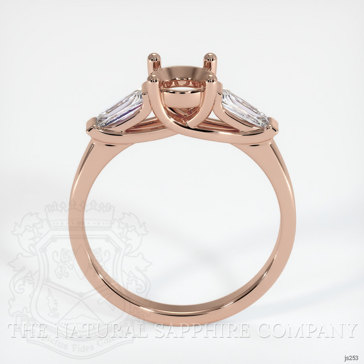 14K Rose Gold Three Stone Ring Setting
