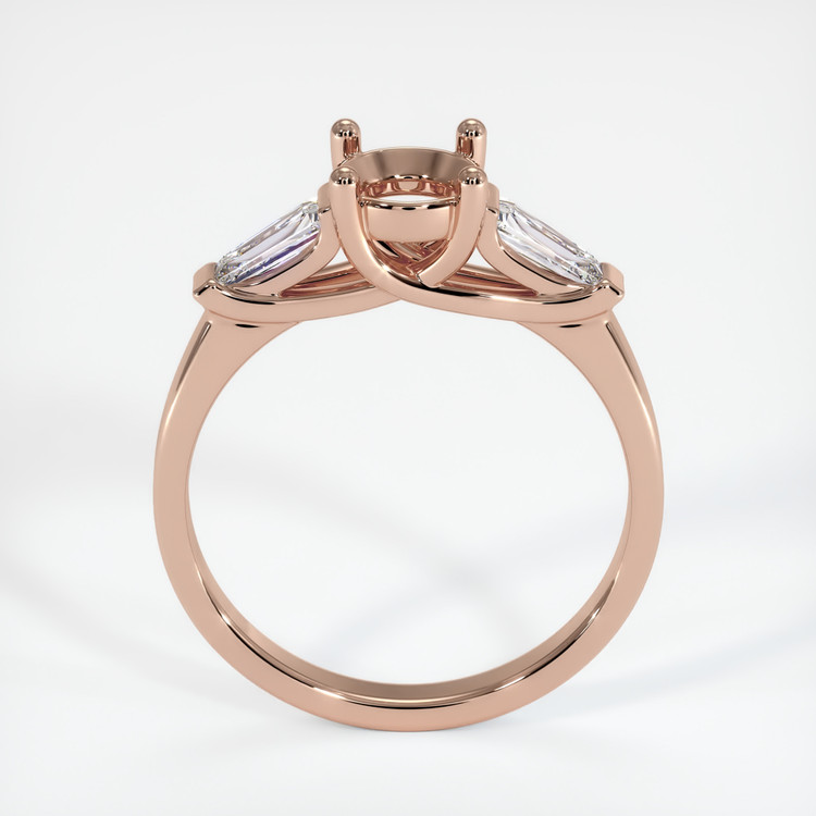 14K Rose Gold Three Stone Ring Setting