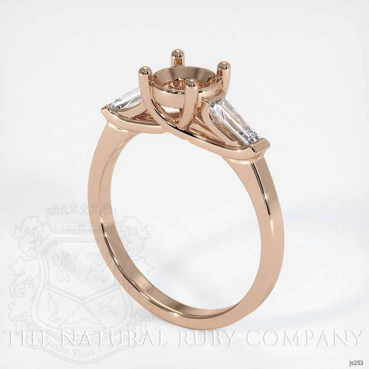 18K Rose Gold Three Stone Ring Setting
