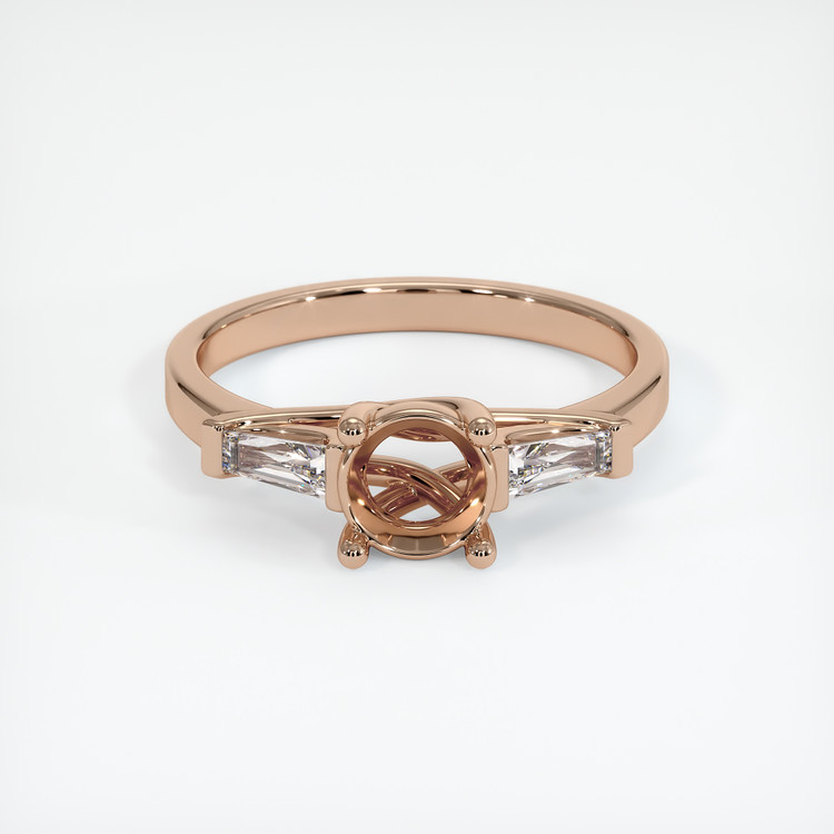18K Rose Gold Three Stone Ring Setting