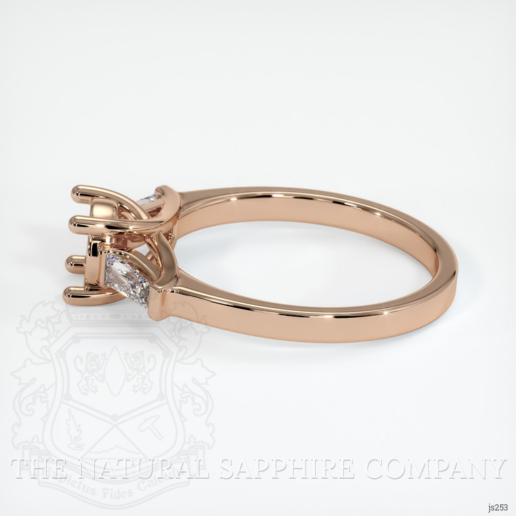 18K Rose Gold Three Stone Ring Setting