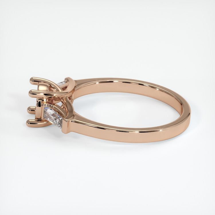 18K Rose Gold Three Stone Ring Setting