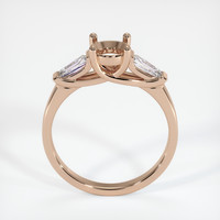 18K Rose Gold Three Stone Ring Setting Image