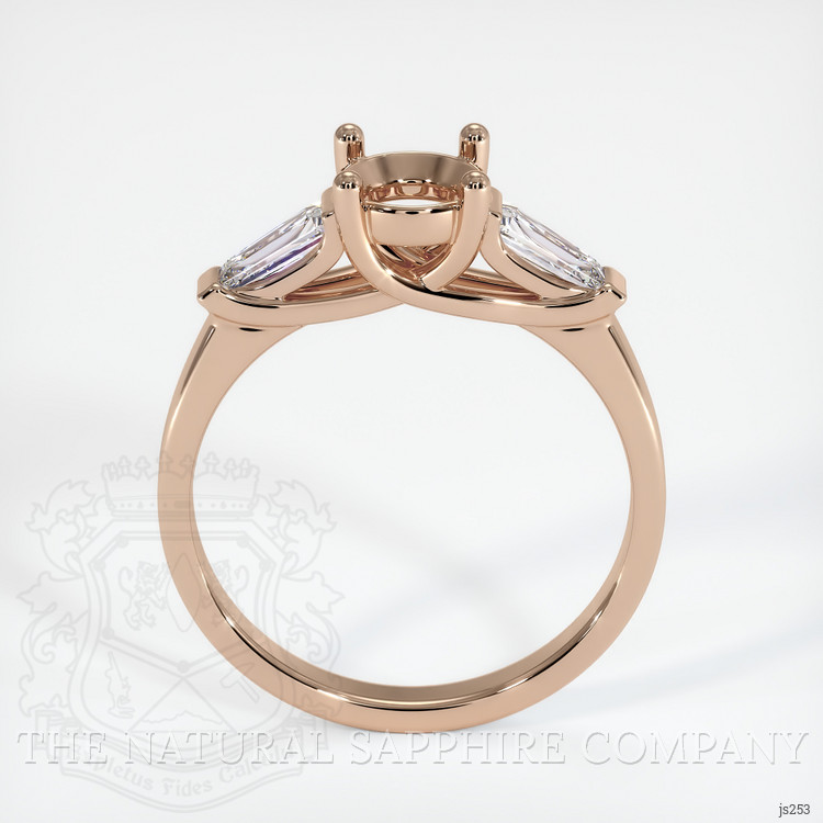 18K Rose Gold Three Stone Ring Setting