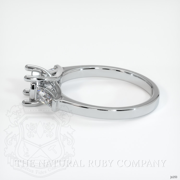 10K White Gold Three Stone Ring Setting
