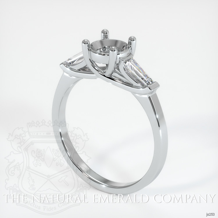 18K White Gold Three Stone Ring Setting