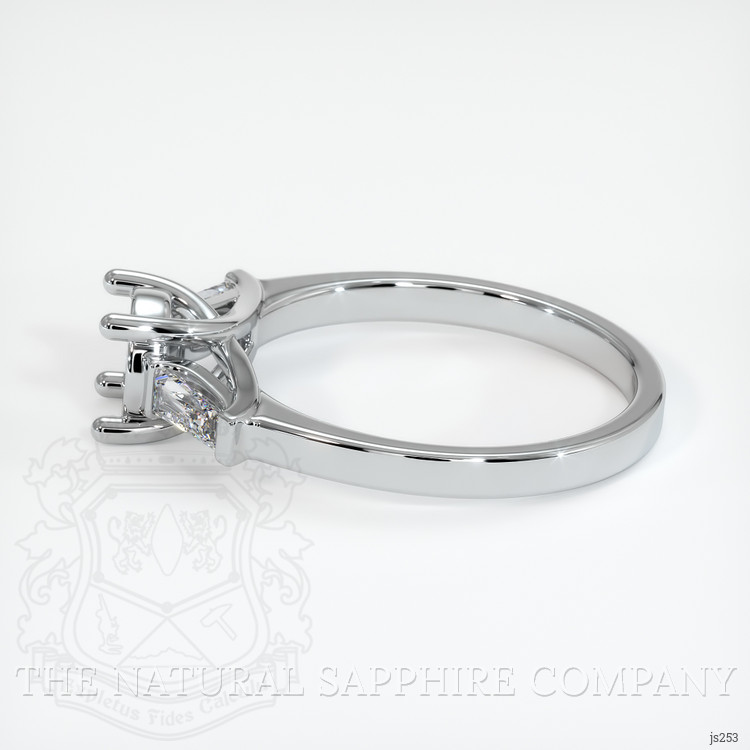 18K White Gold Three Stone Ring Setting