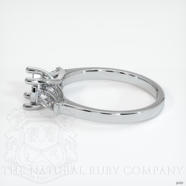 18K White Gold Three Stone Ring Setting