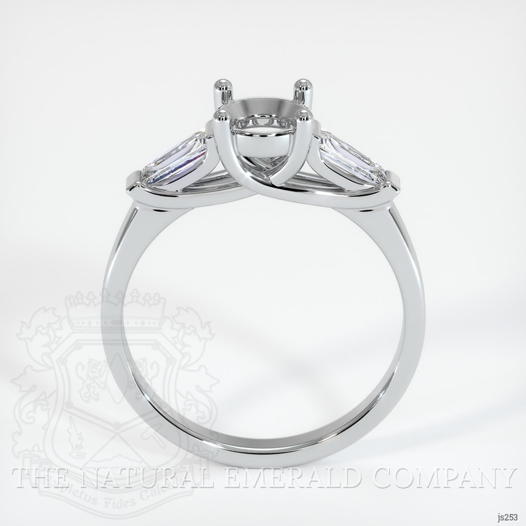 18K White Gold Three Stone Ring Setting