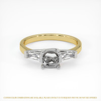 14K White & Yellow Three Stone Ring Setting Image