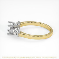 14K White & Yellow Three Stone Ring Setting Image