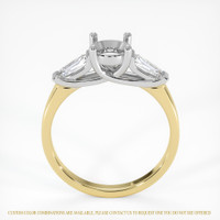 14K White & Yellow Three Stone Ring Setting Image