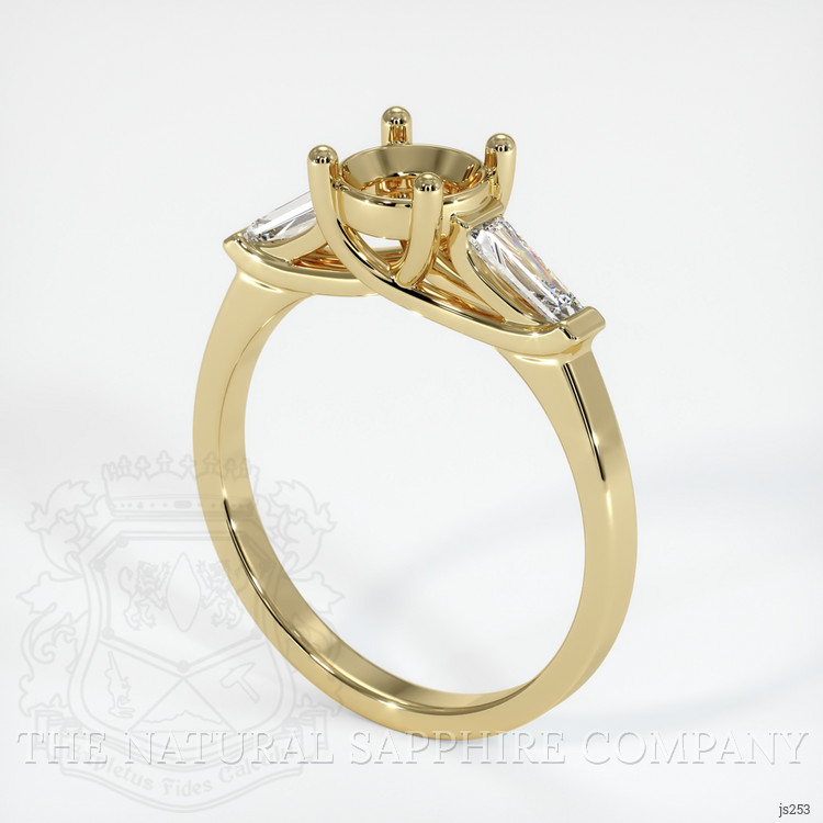 10K Yellow Gold Three Stone Ring Setting