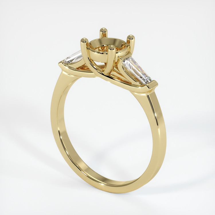 14K Yellow Gold Three Stone Ring Setting