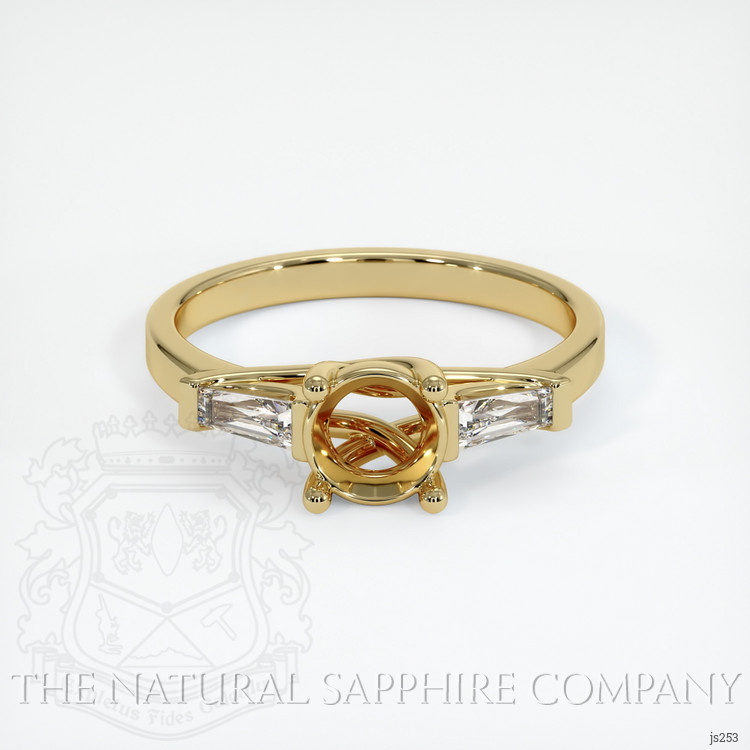 14K Yellow Gold Three Stone Ring Setting