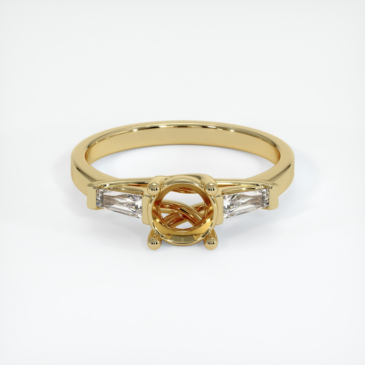 14K Yellow Gold Three Stone Ring Setting