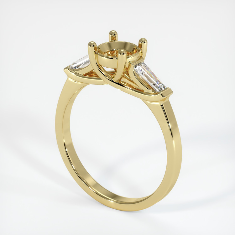 18K Yellow Gold Three Stone Ring Setting