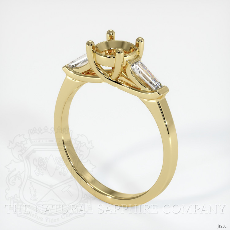 18K Yellow Gold Three Stone Ring Setting