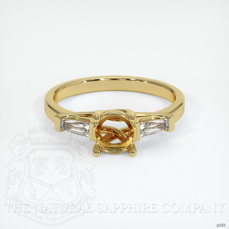18K Yellow Gold Three Stone Ring Setting