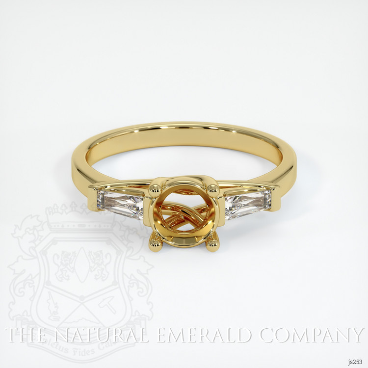 18K Yellow Gold Three Stone Ring Setting