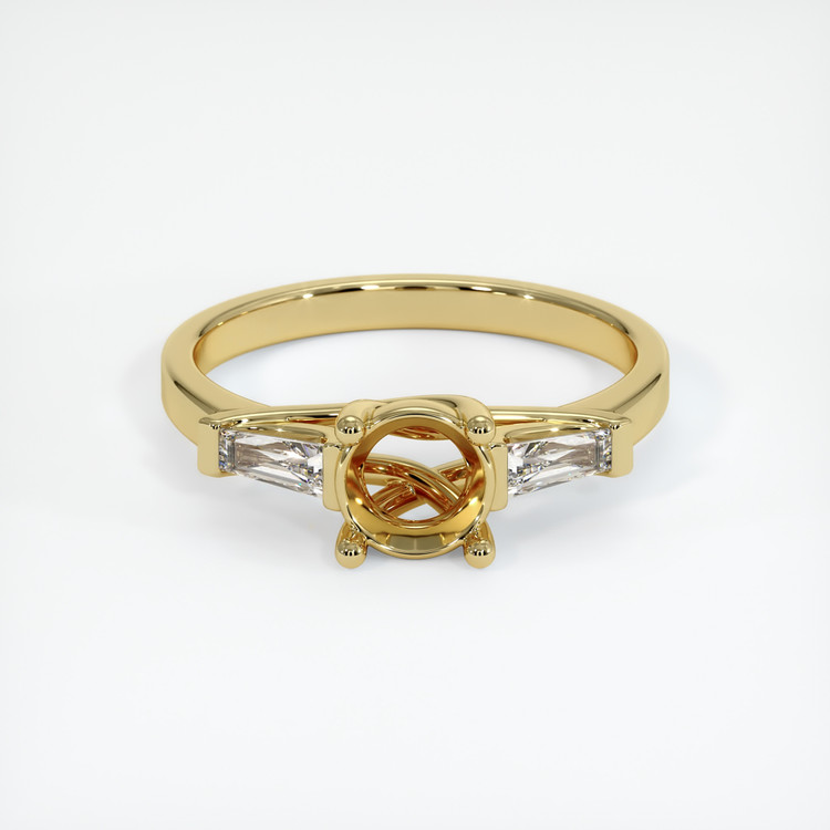 18K Yellow Gold Three Stone Ring Setting