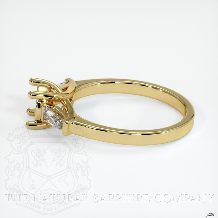 18K Yellow Gold Three Stone Ring Setting