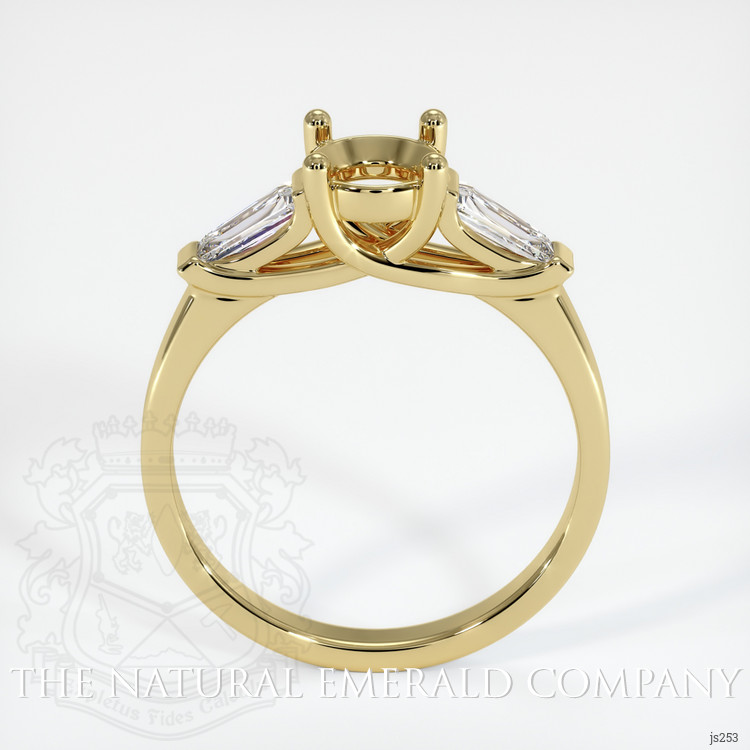 18K Yellow Gold Three Stone Ring Setting