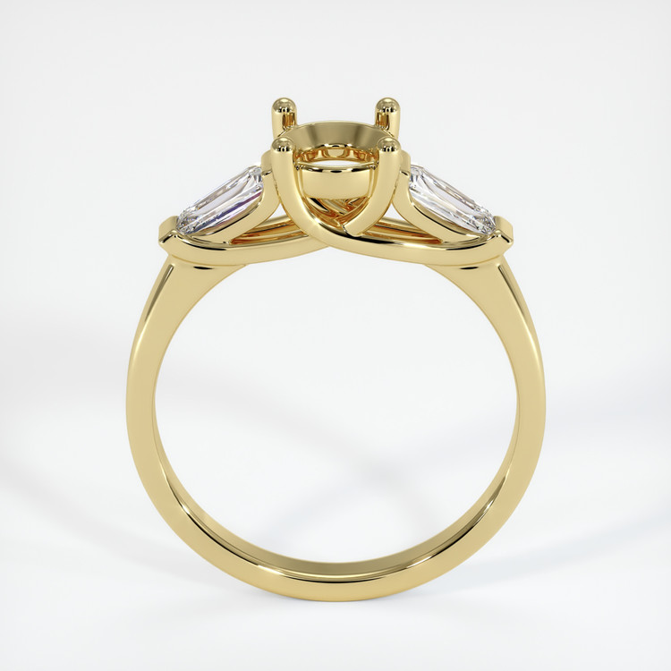 18K Yellow Gold Three Stone Ring Setting