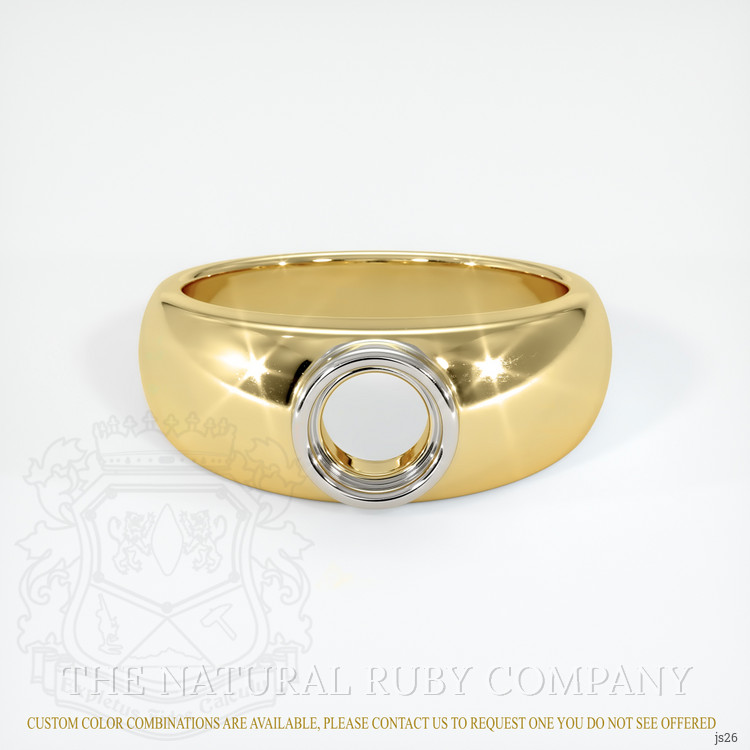 14K White & Yellow Men's Ring Setting