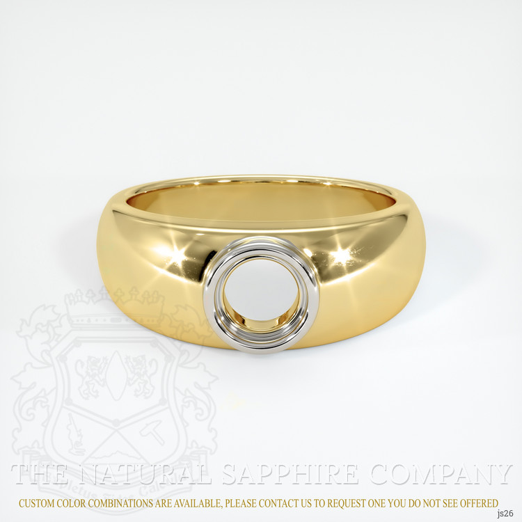 18K White & Yellow Men's Ring Setting