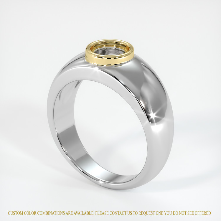 14K Yellow & White Men's Ring Setting