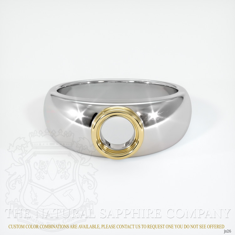 14K Yellow & White Men's Ring Setting