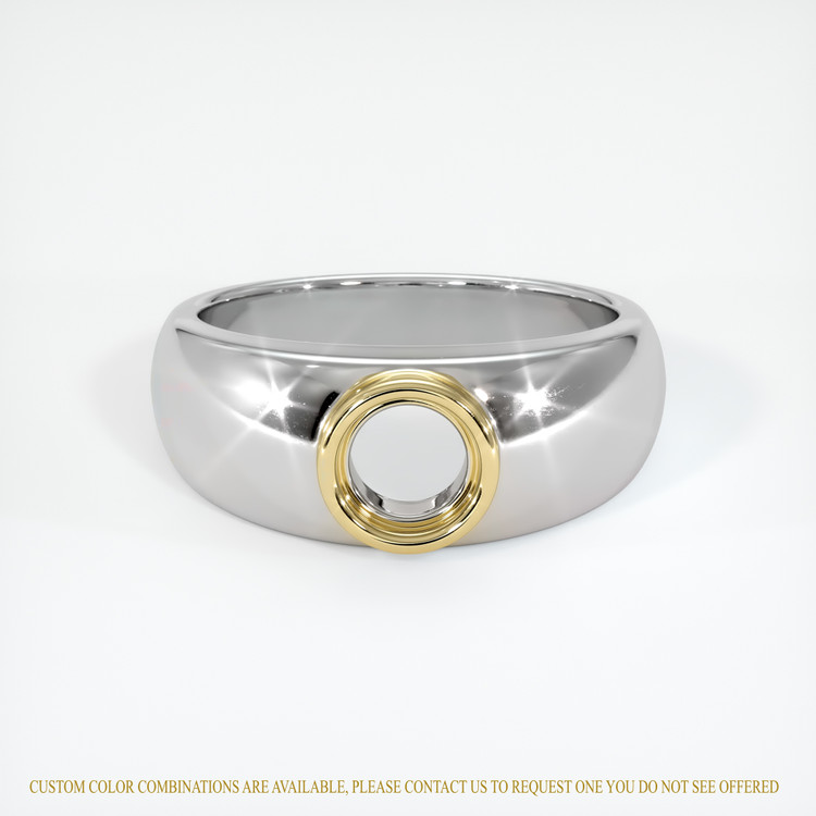 14K Yellow & White Men's Ring Setting