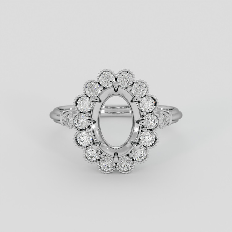 Silver Antique Style Ring Setting