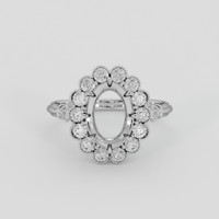 10K White Gold Antique Style Ring Setting Image
