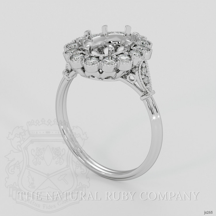 14K White Gold Antique Style Ring Setting