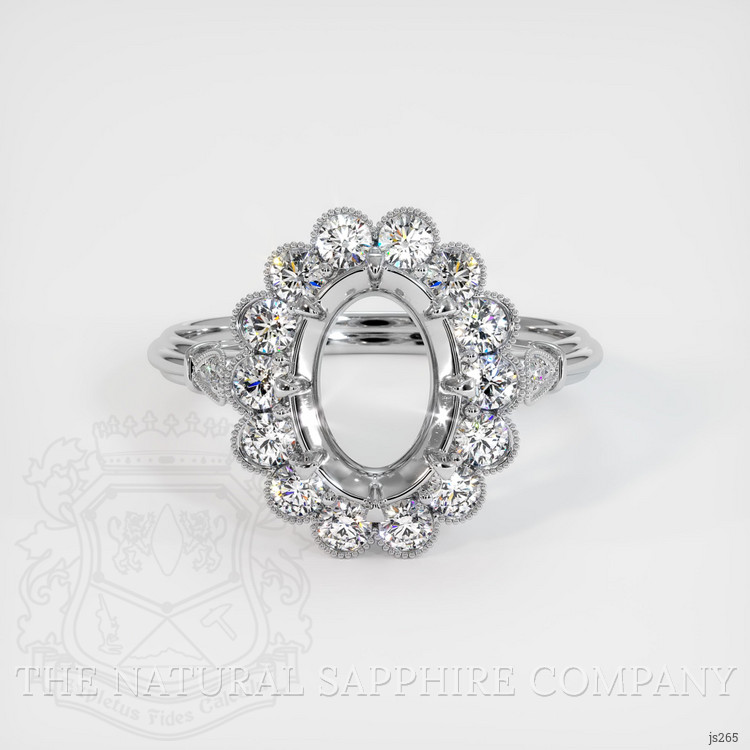 14K White Gold Antique Style Ring Setting