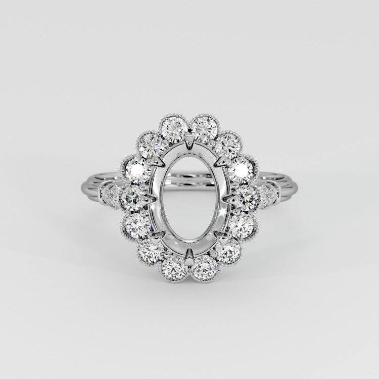 18K White Gold Antique Style Ring Setting