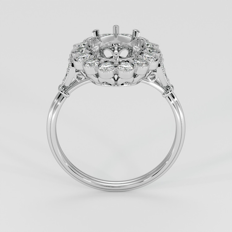 18K White Gold Antique Style Ring Setting