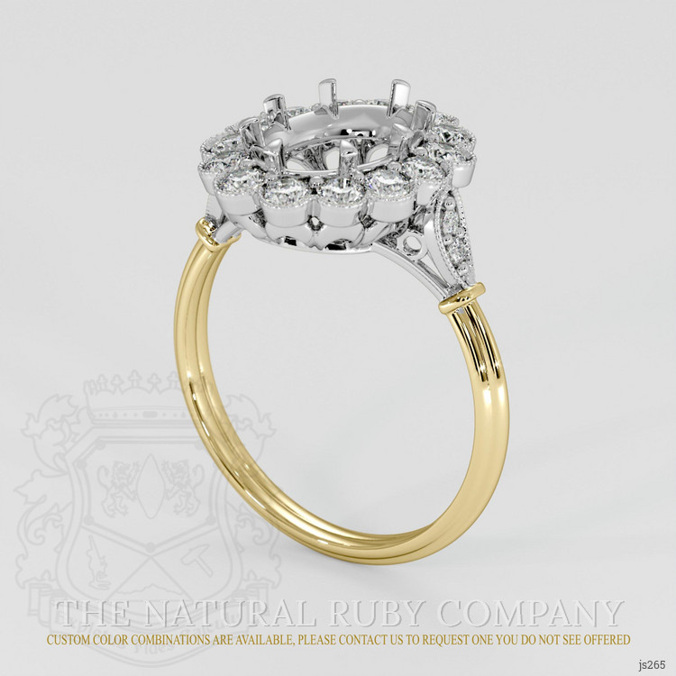 14K White & Yellow Antique Style Ring Setting