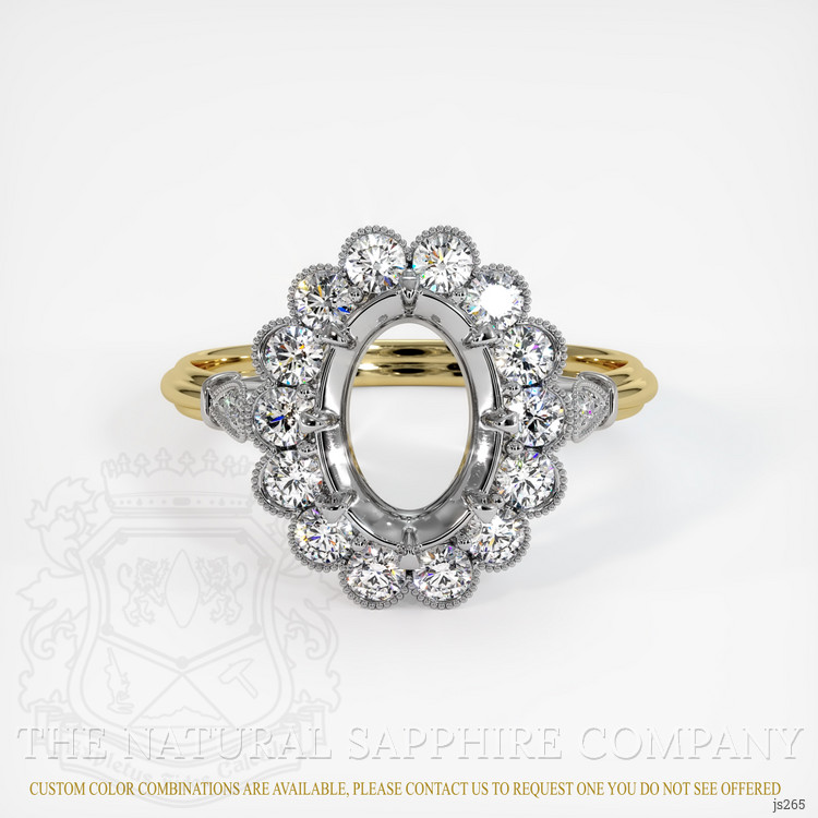 14K White & Yellow Antique Style Ring Setting