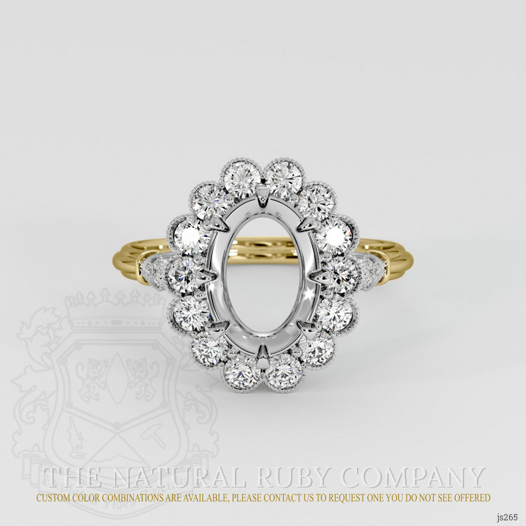 14K White & Yellow Antique Style Ring Setting